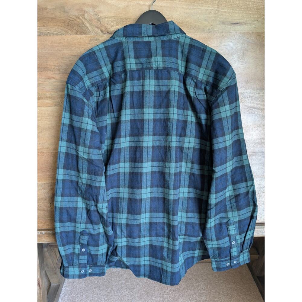 NWT Carhartt Flannel Shirt Mens 3XL Blue Green Plaid Loose Heavyweight TW4451-M - Picture 2 of 6